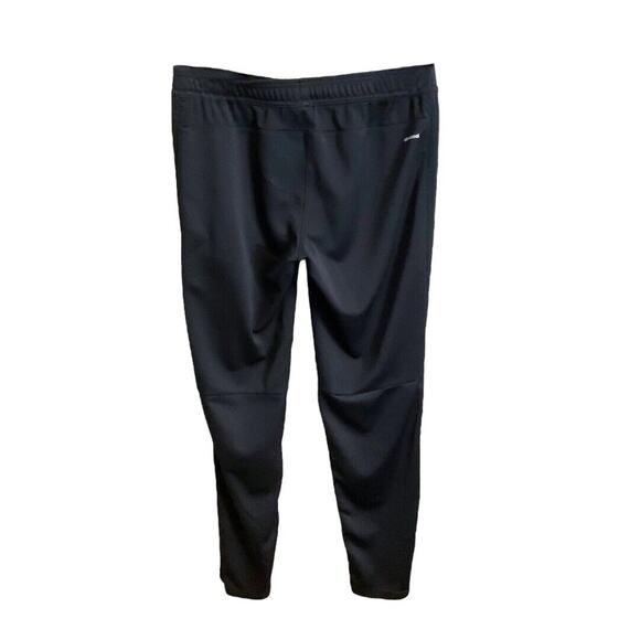 Adidas Track Pants Men Sz M Black Straight Leg Logo Drawstring Pockets Zip Leg - Picture 9 of 13